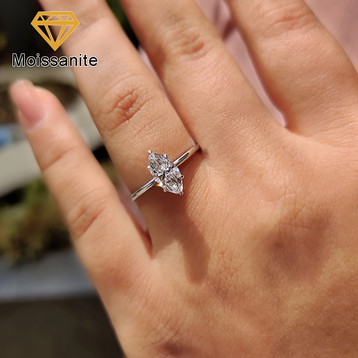 Women's 1Ct Marquise Moissanite Luxury Engagement Ring